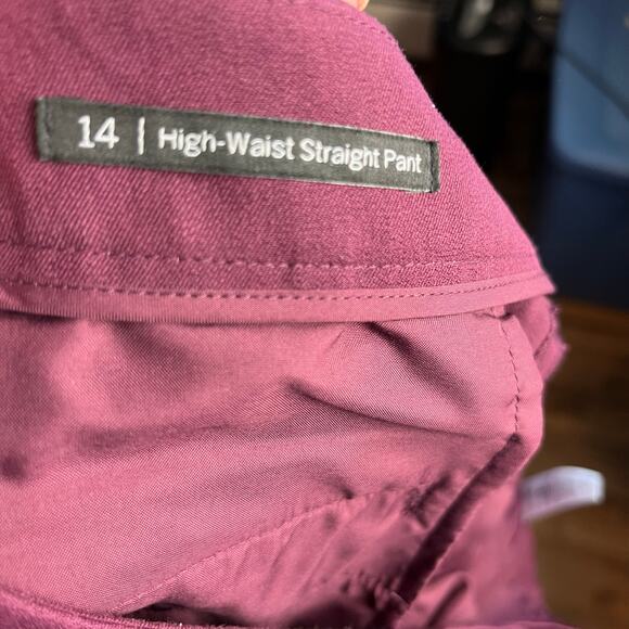 Talbots Burgundy High Waisted Straight Leg Dress Pants 14 Career Office Preppy - Picture 7 of 7